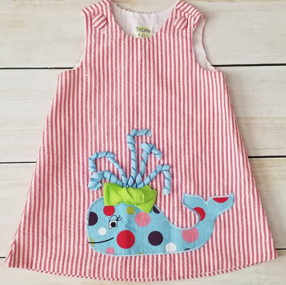 EUC Girls Toddler Potato Saks Whale Dress